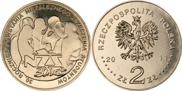 2 zł GN, 30 rocznica Niezależnego Zrzeszenia Studentów NZS, 2011