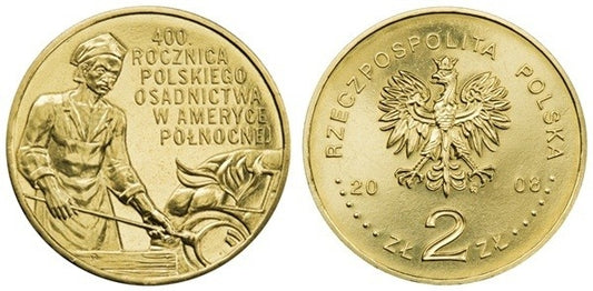 2 zł GN, 400. rocznica polskiego osadnictwa w Ameryce Pn, 2008