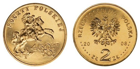 2 zł GN, 450 lat Poczty Polskiej, 2008