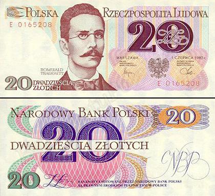 Banknot 20 zł 1982 rok