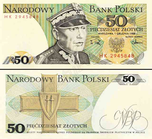 Banknot 50 zł 1988 rok