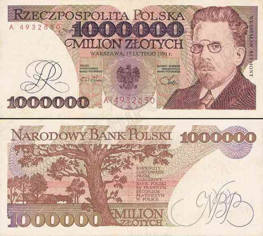 Banknot 1 000 000 zł 1991 rok