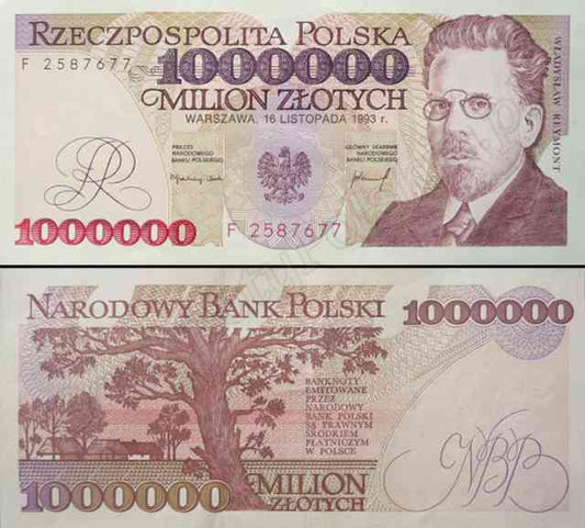 Banknot 1 000 000 zł 1993 rok