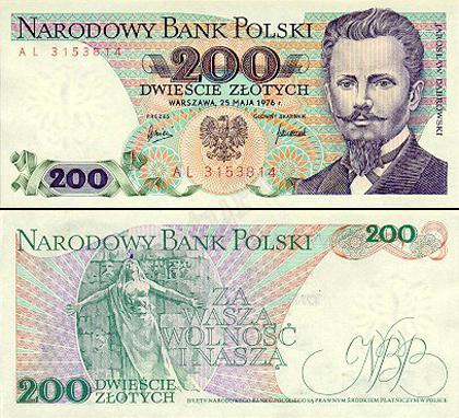 Banknot 200 zł 1976 rok