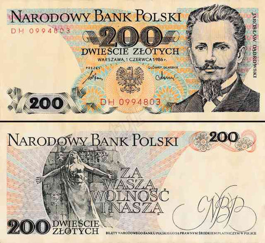 Banknot 200 zł 1986 rok