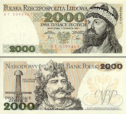 Banknot 2000 zł 1982 rok