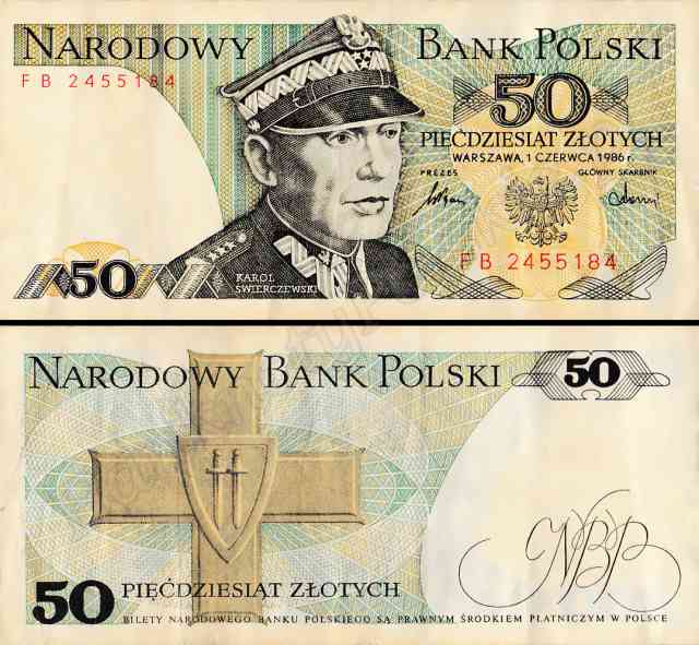 Banknot 50 zł 1986 rok