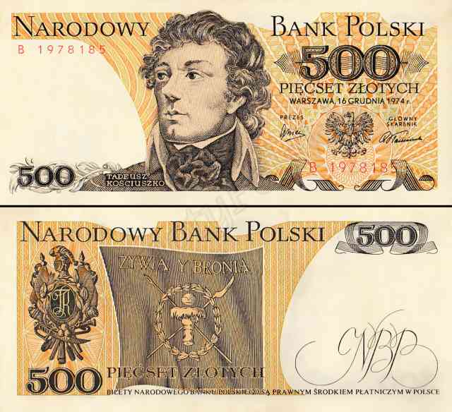 Banknot 500 zł 1974 rok