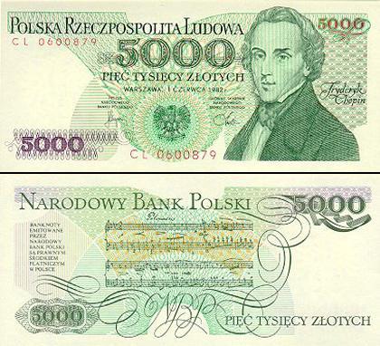 Banknot 5000 zł 1982 rok